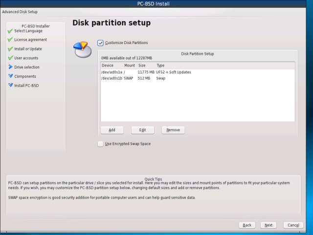 Suggested partitioning