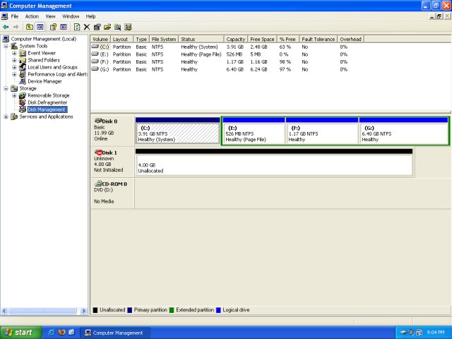 Win disk not initialized