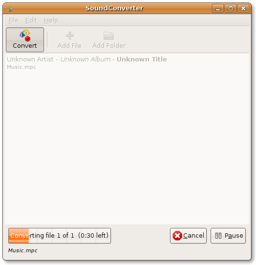 audio conversion SoundConverter working