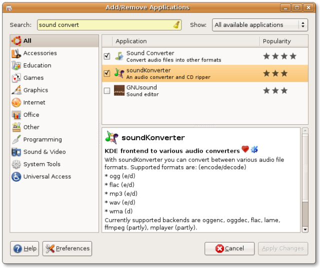 audio conversion add/remove
