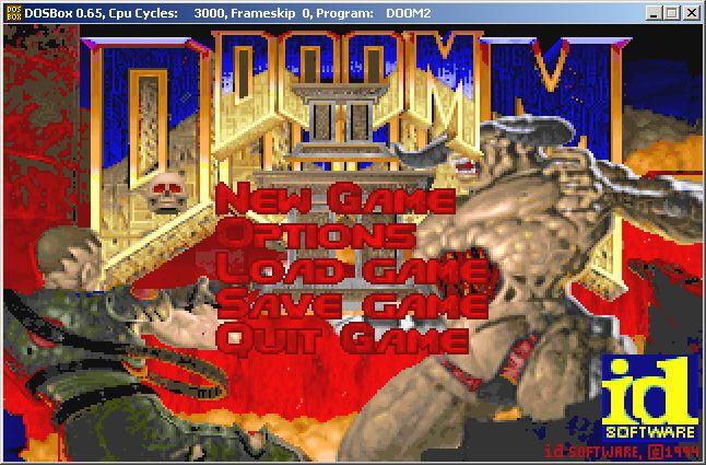 DOSBox Doom 2 running