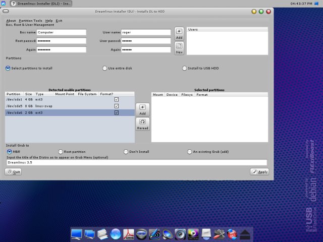 Dreamlinux install 6