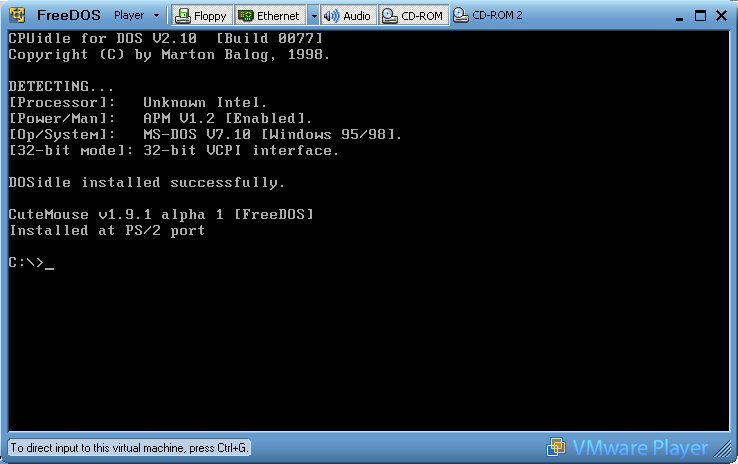 FreeDOS successful boot