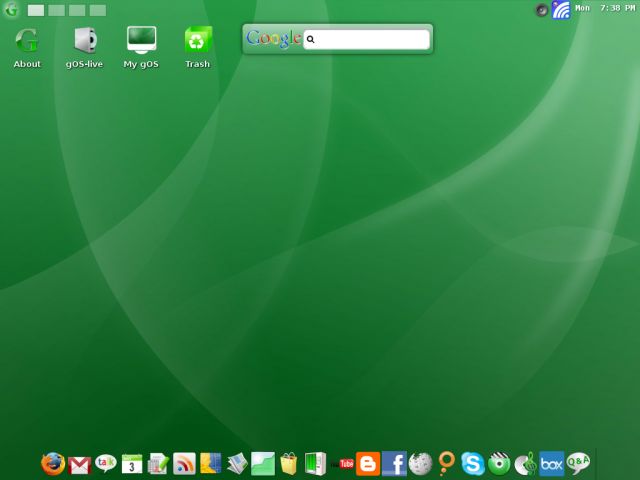gOS installed desktop