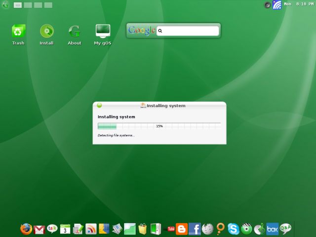 gOS installing