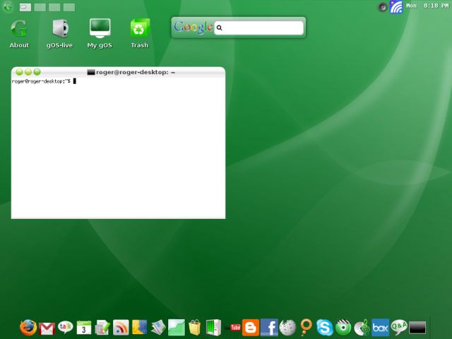 gOS terminal launcher