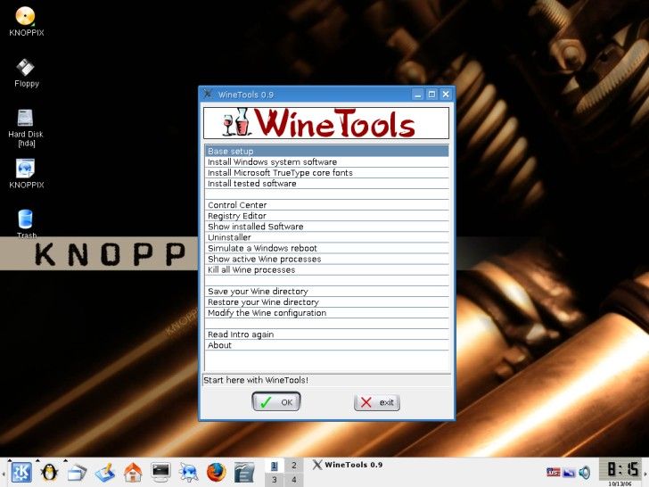 Knoppix Winetools 1
