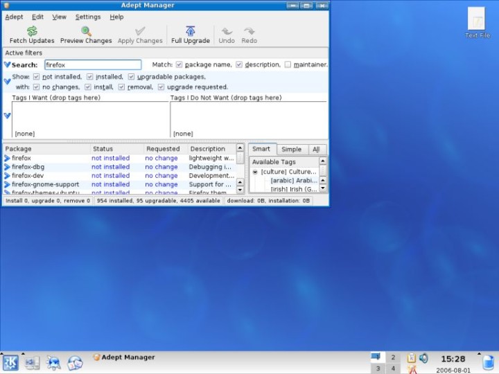 Kubuntu Adept search for Firefox