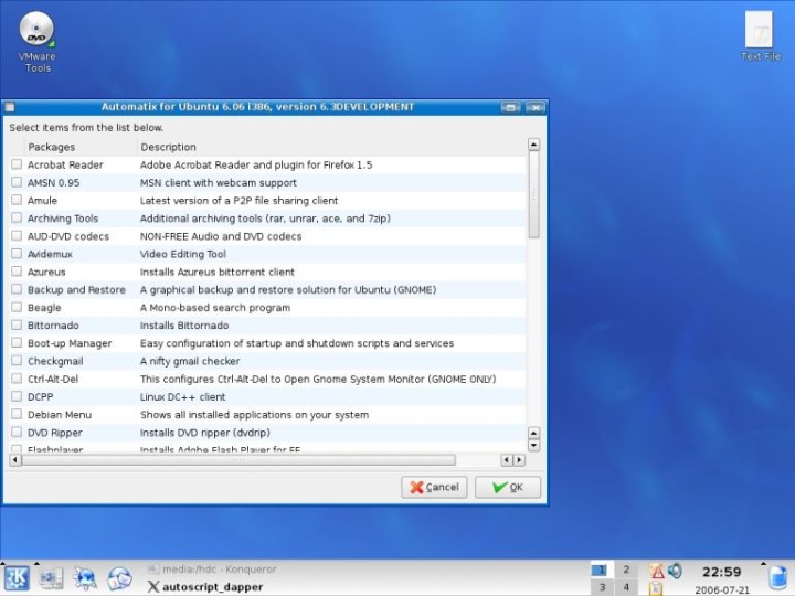 Kubuntu Automatix running