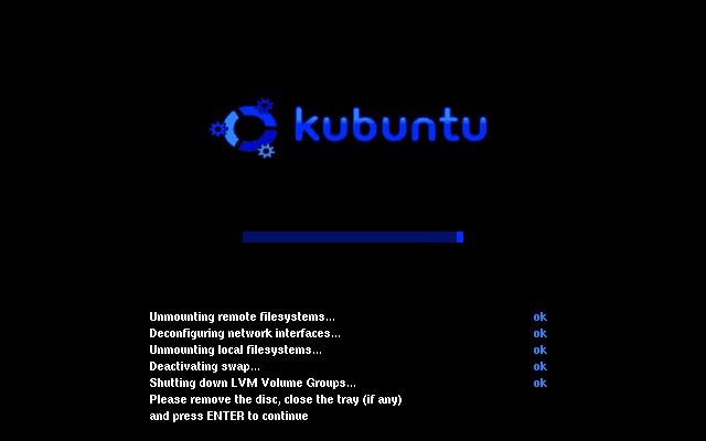 Kubuntu reboot now prompt