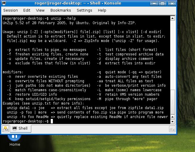 Linux commands - unzip