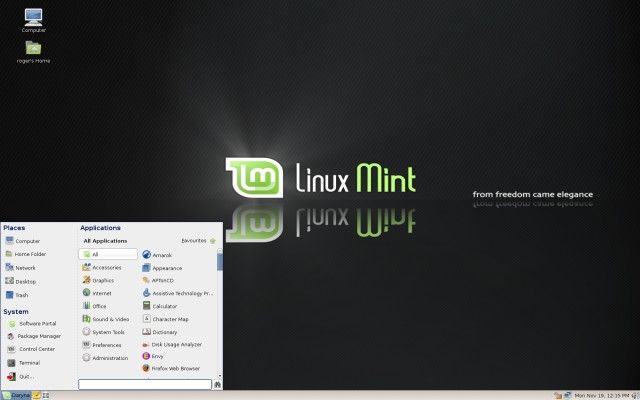 Linux Mint desktop