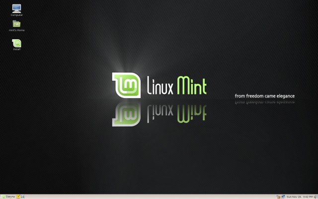Linux Mint live CD desktop