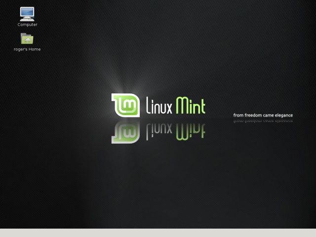 Linux Mint normal-sized desktop