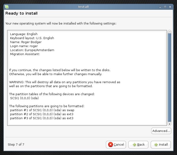 Linux Mint ready to install