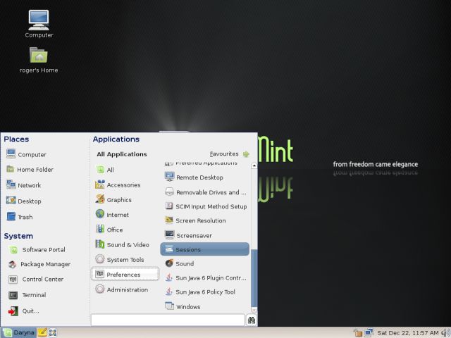 Linux Mint sessions