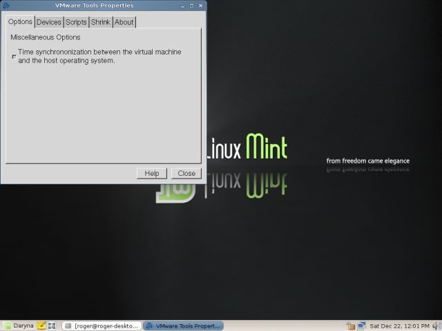 Linux Mint vmware toolbox