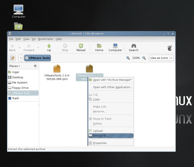 Linux Mint vmware tools extract