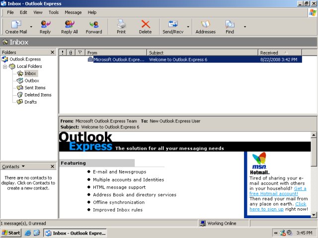 Mail security OE default view