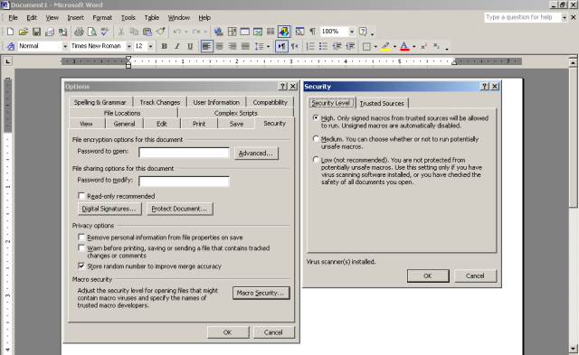 Mail security office macro level