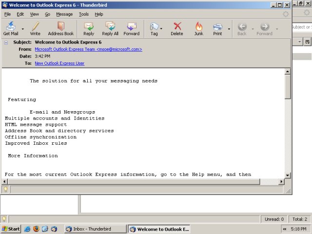 Mail security Thunderbird test setup