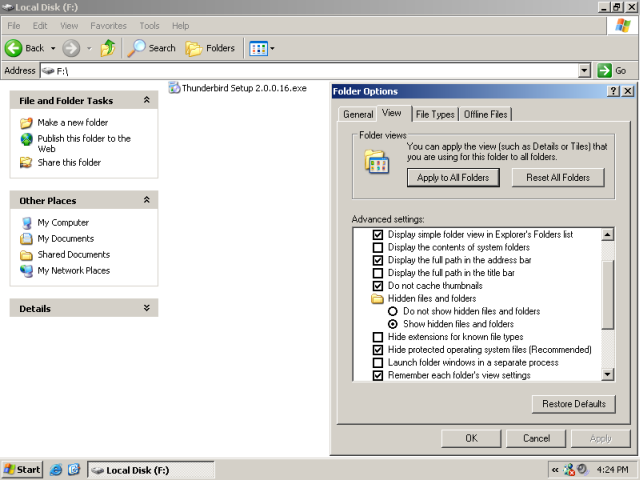 Mail security windows options