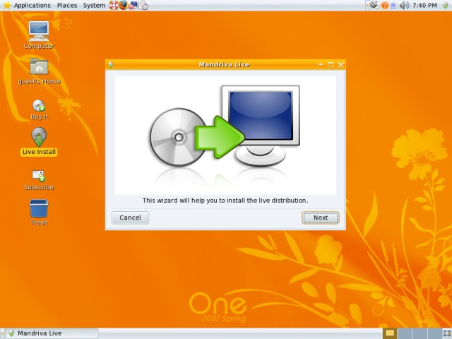 Mandriva install wizard