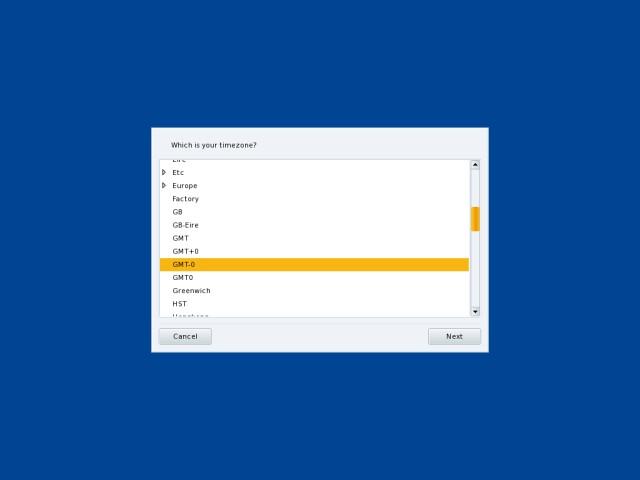 Mandriva live CD timezone