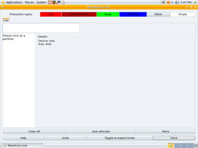 Mandriva partitioning