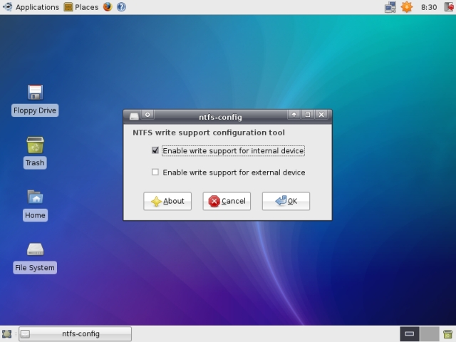 ntfs-config enable drive type