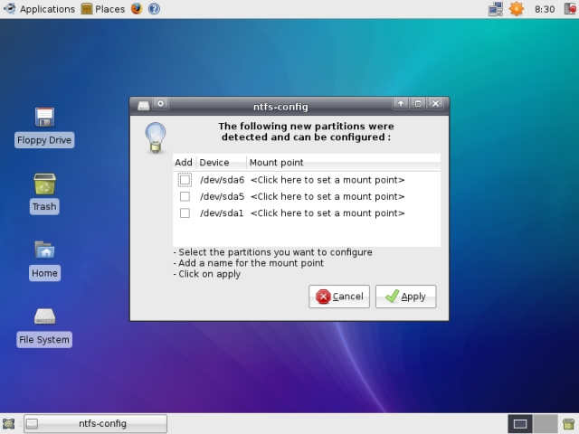 ntfs-config partitions found