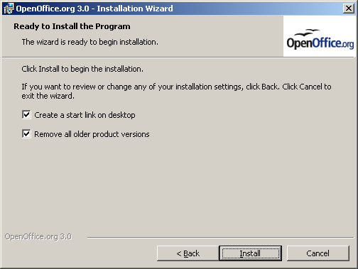 OpenOffice 3 Windows install