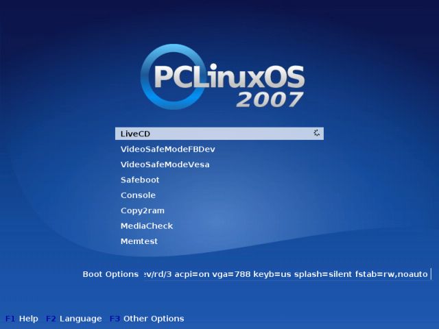 PCLinuxOS boot CD