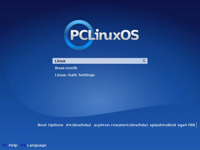PCLinuxOS boot installed