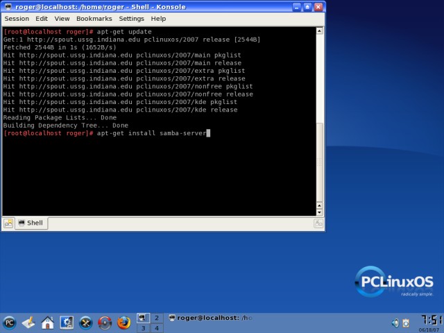 PCLinuxOS install Samba