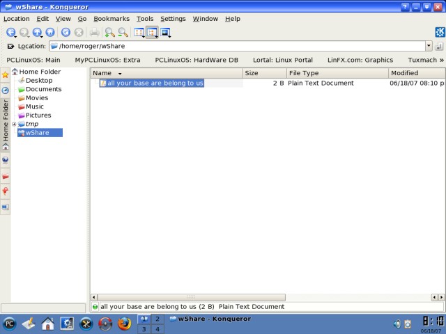 PCLinuxOS testing sharing