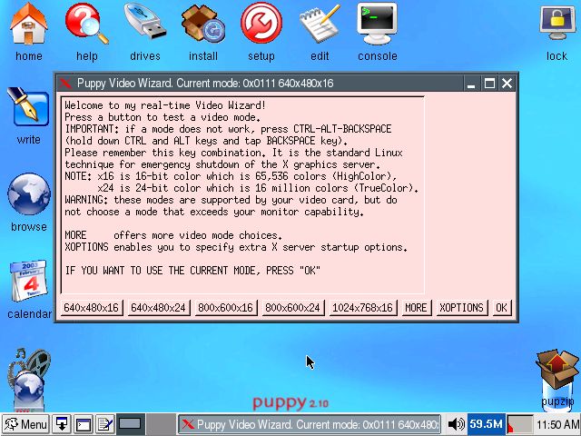 Puppy video wizard resolution