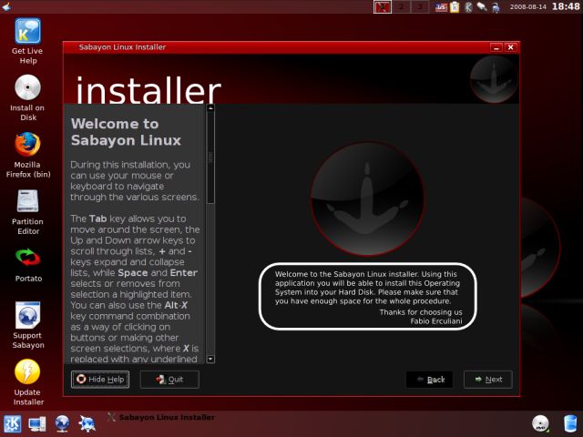 Sabayon begin install