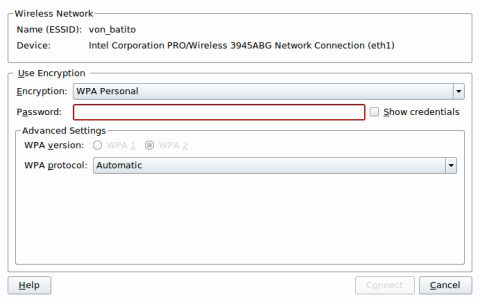 Sabayon wireless authentication