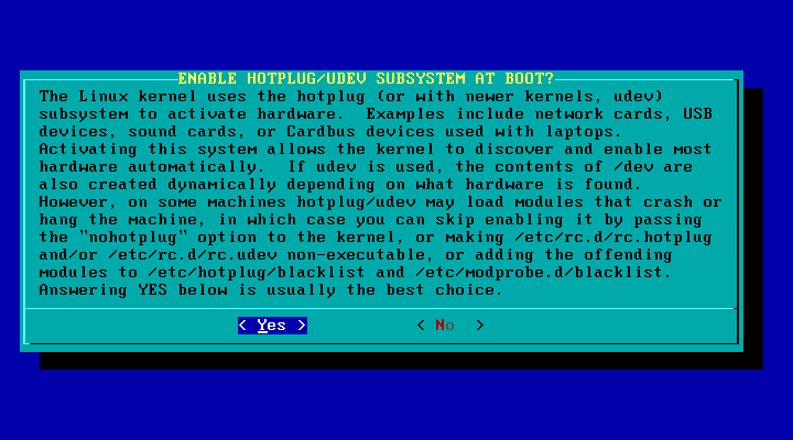 Slackware enable hotplug