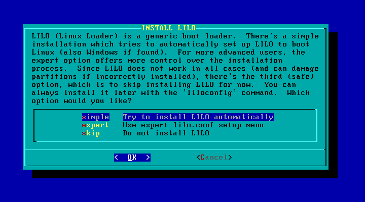 Slackware install LILO