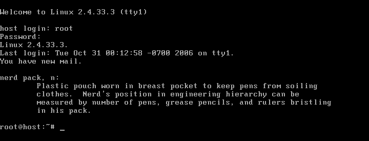 Slackware login as root
