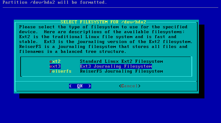 Slackware setup root filesystem
