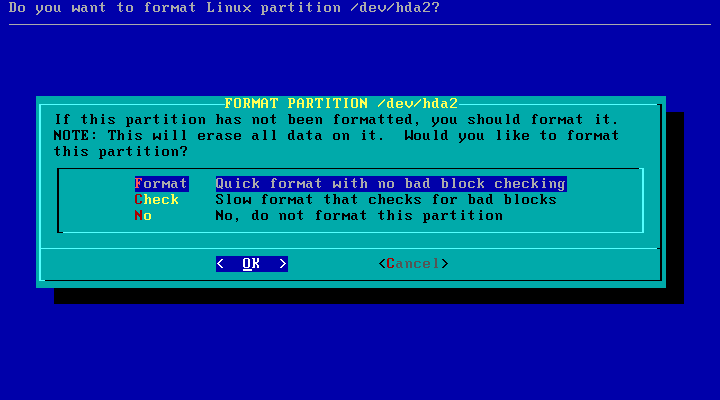 Slackware setup root format