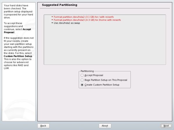 SUSE change partitioning