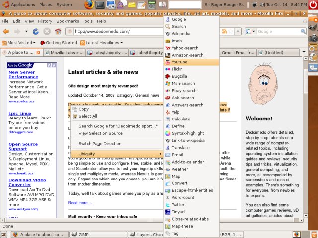 Ubiquity right click