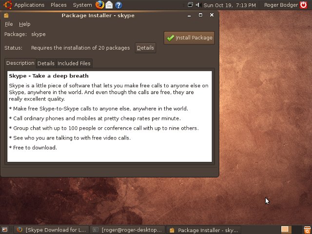 Ubuntu 8.10 skype 1