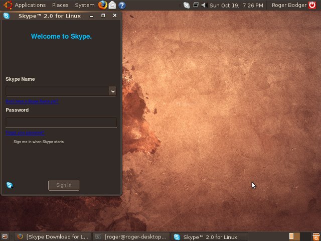 Ubuntu 8.10 skype 3