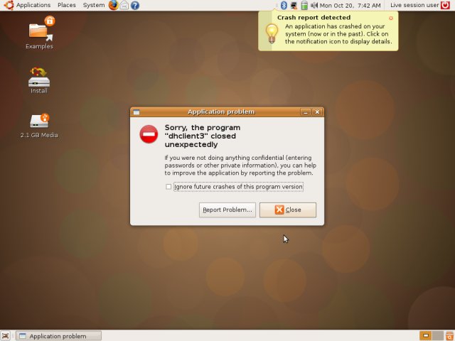 Ubuntu 8.10 suspend crash