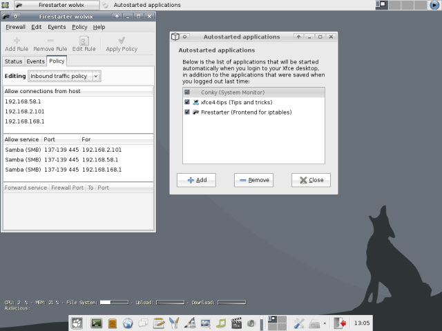 Wolvix Firestarter autostart